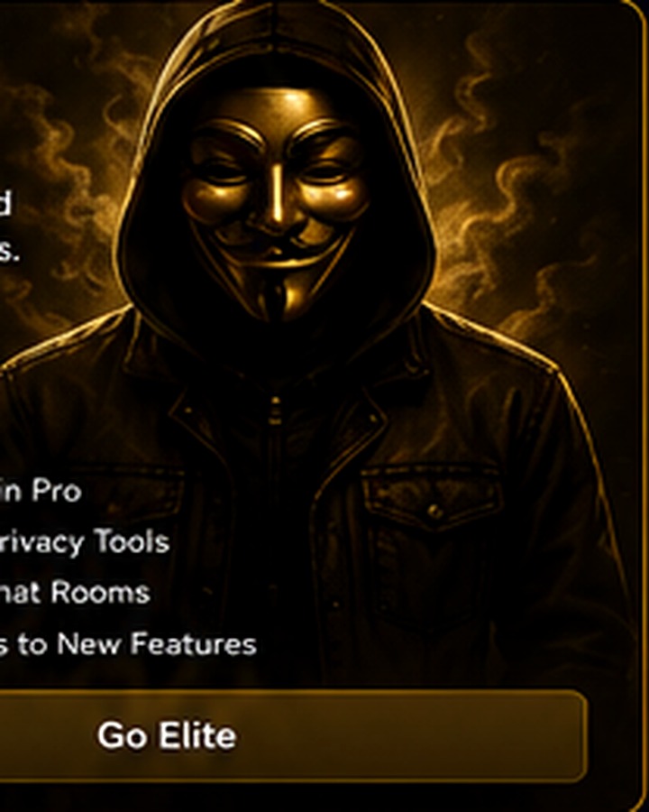 Gold masked Elite membership character