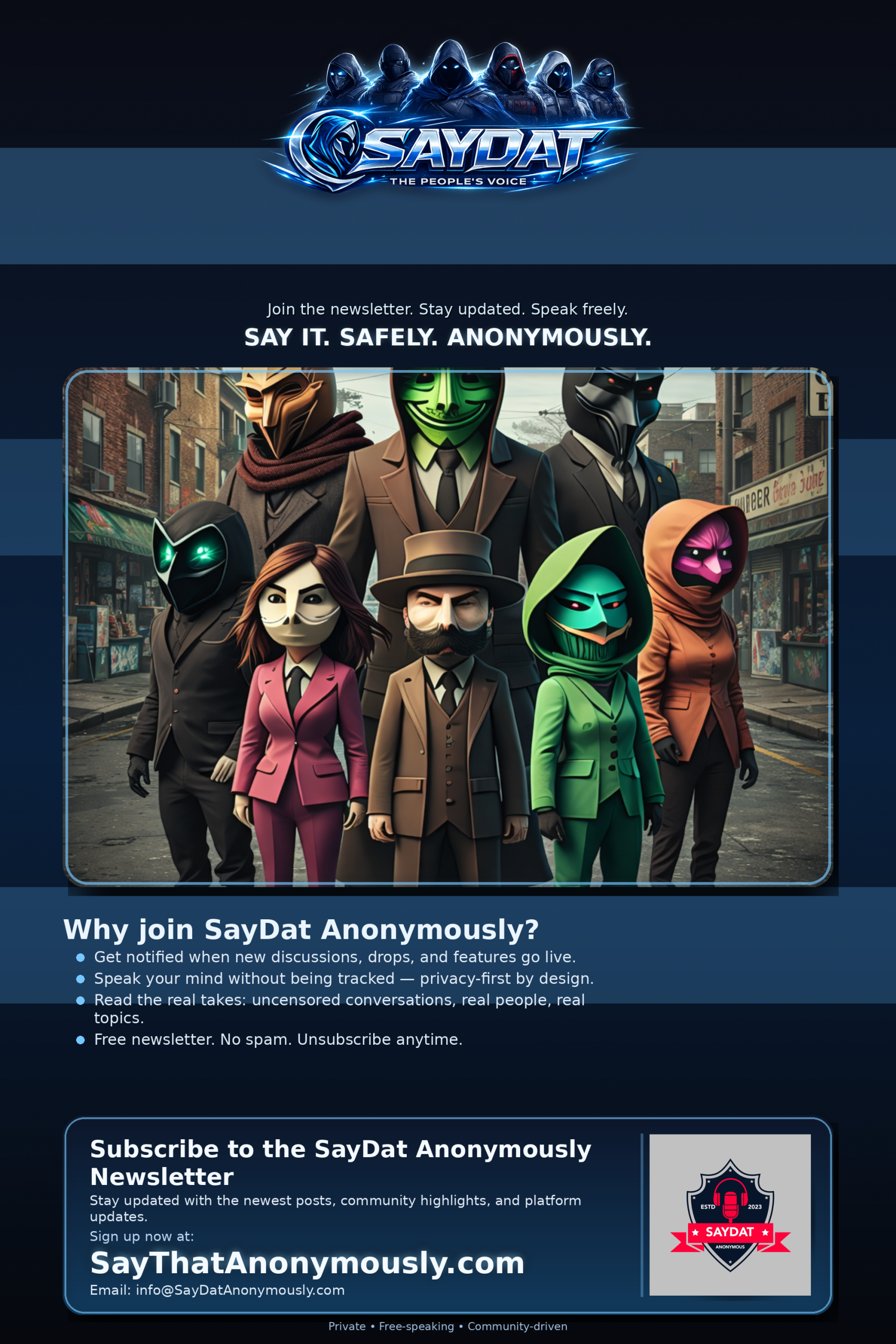 SayDat Anonymously poster